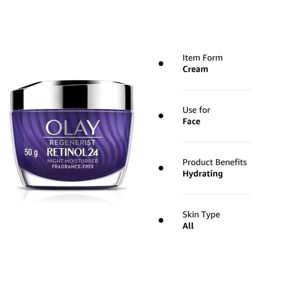 Olay Regenerist Retinol 24 + Peptide Night Face Moisturizer Cream, 1.7 fl oz - Exotic Pro