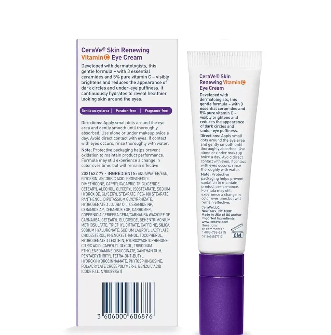 CeraVe Skin Renewing Vitamin C Eye Cream | 15 mL / 0.5 oz - Exotic Pro
