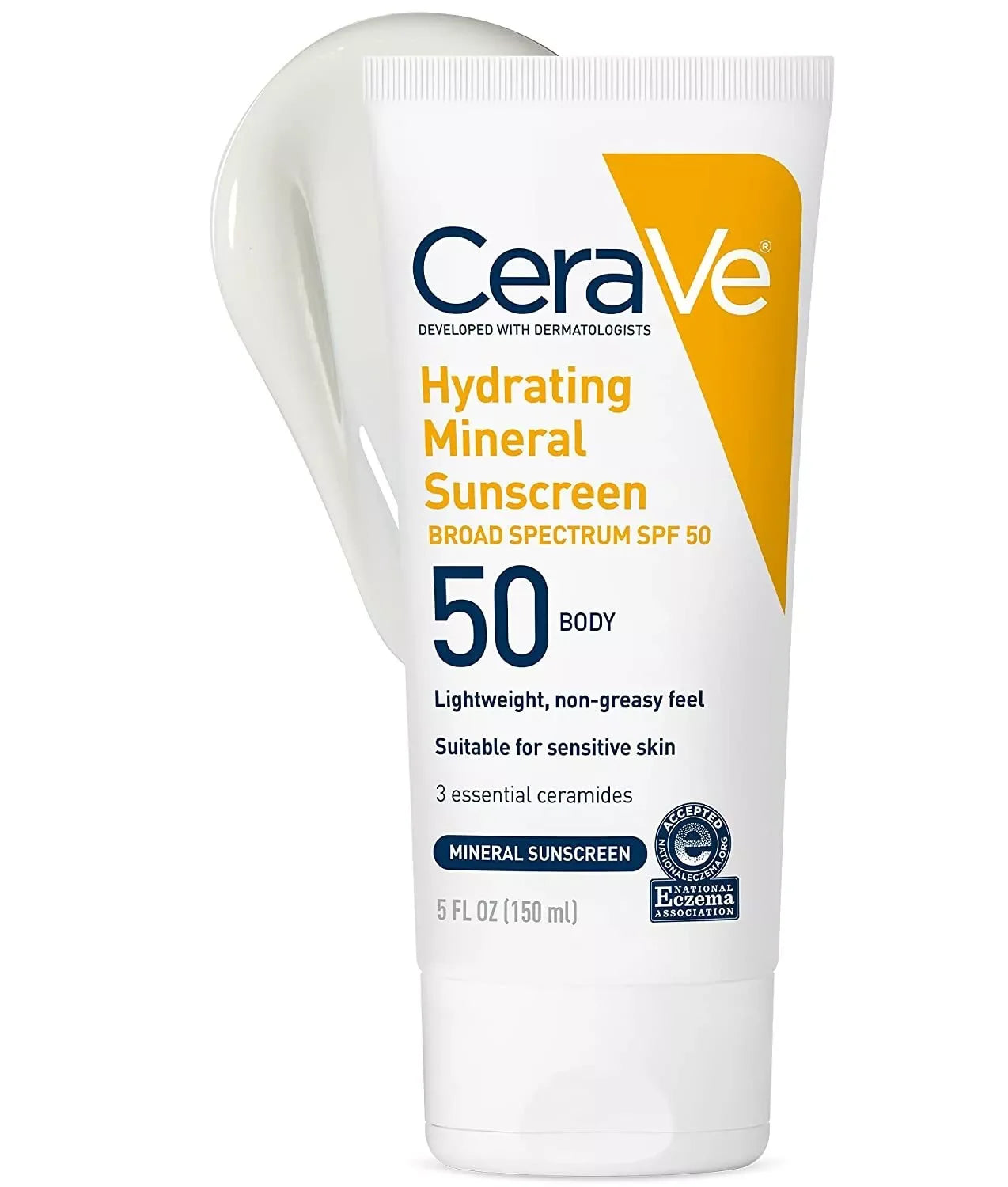 CeraVe 100% Mineral Hydrating Body Sunscreen, SPF 50, 5 fl oz - Exotic Pro