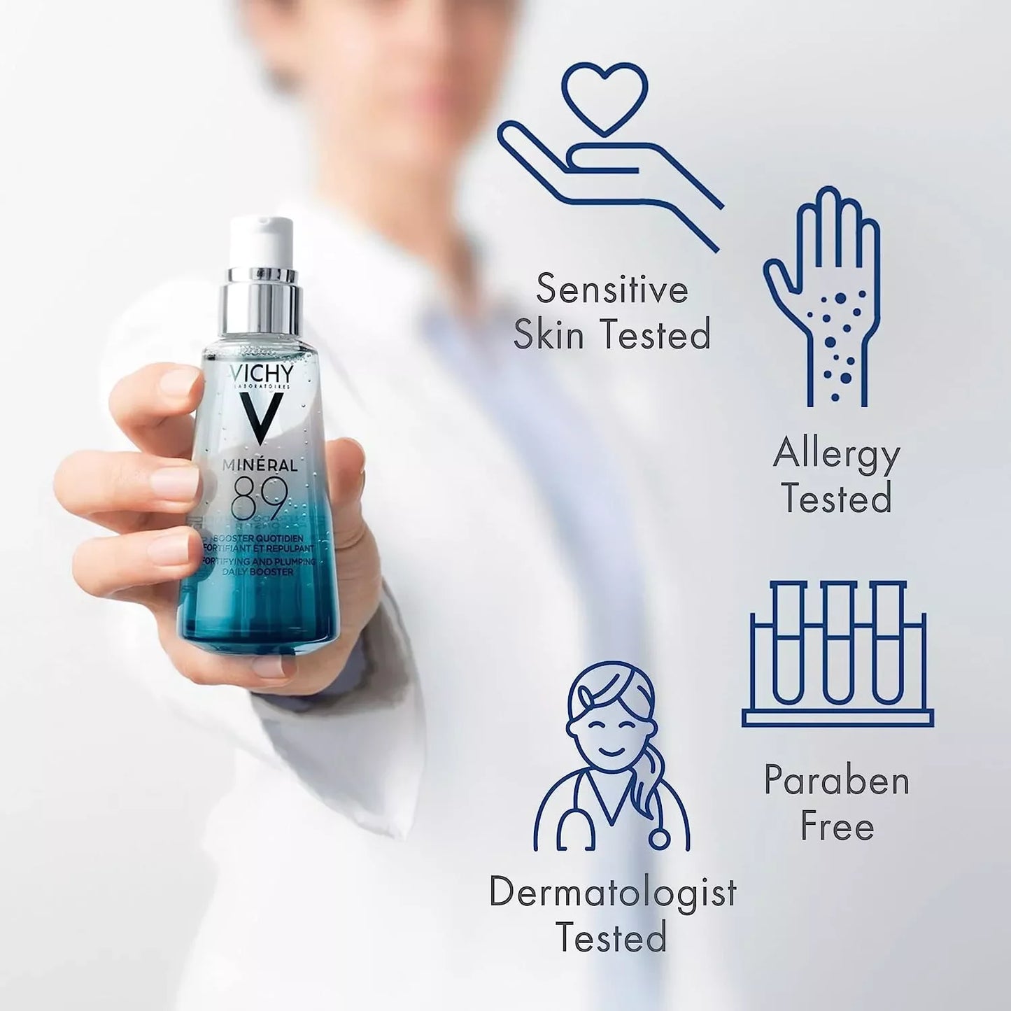 Vichy Mineral 89 Hydrating Hyaluronic Acid Serum and Daily Face Moisturizer For Stronger, Healthier Looking Skin 50 ML - Exotic Pro
