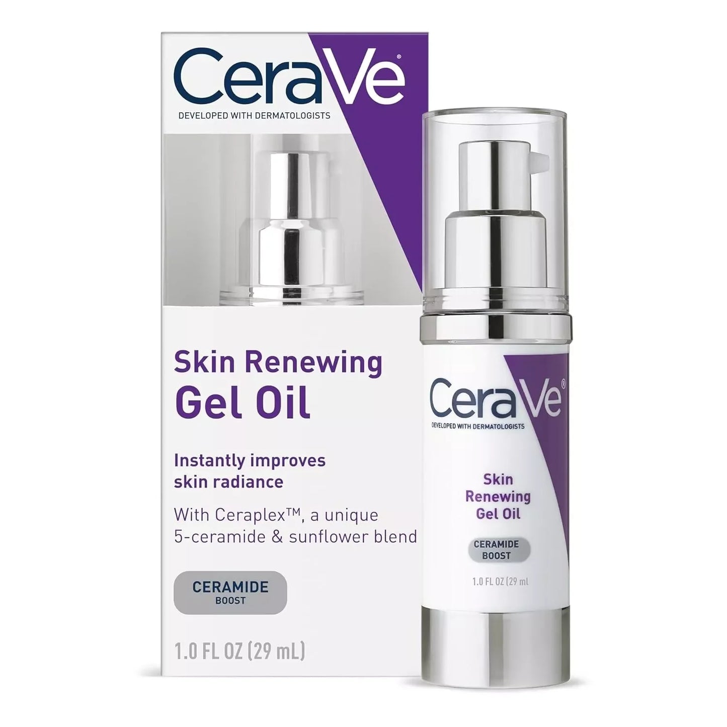CeraVe Skin Renewing Gel Oil Moisturizer with Ceramides 1 Oz - Exotic Pro