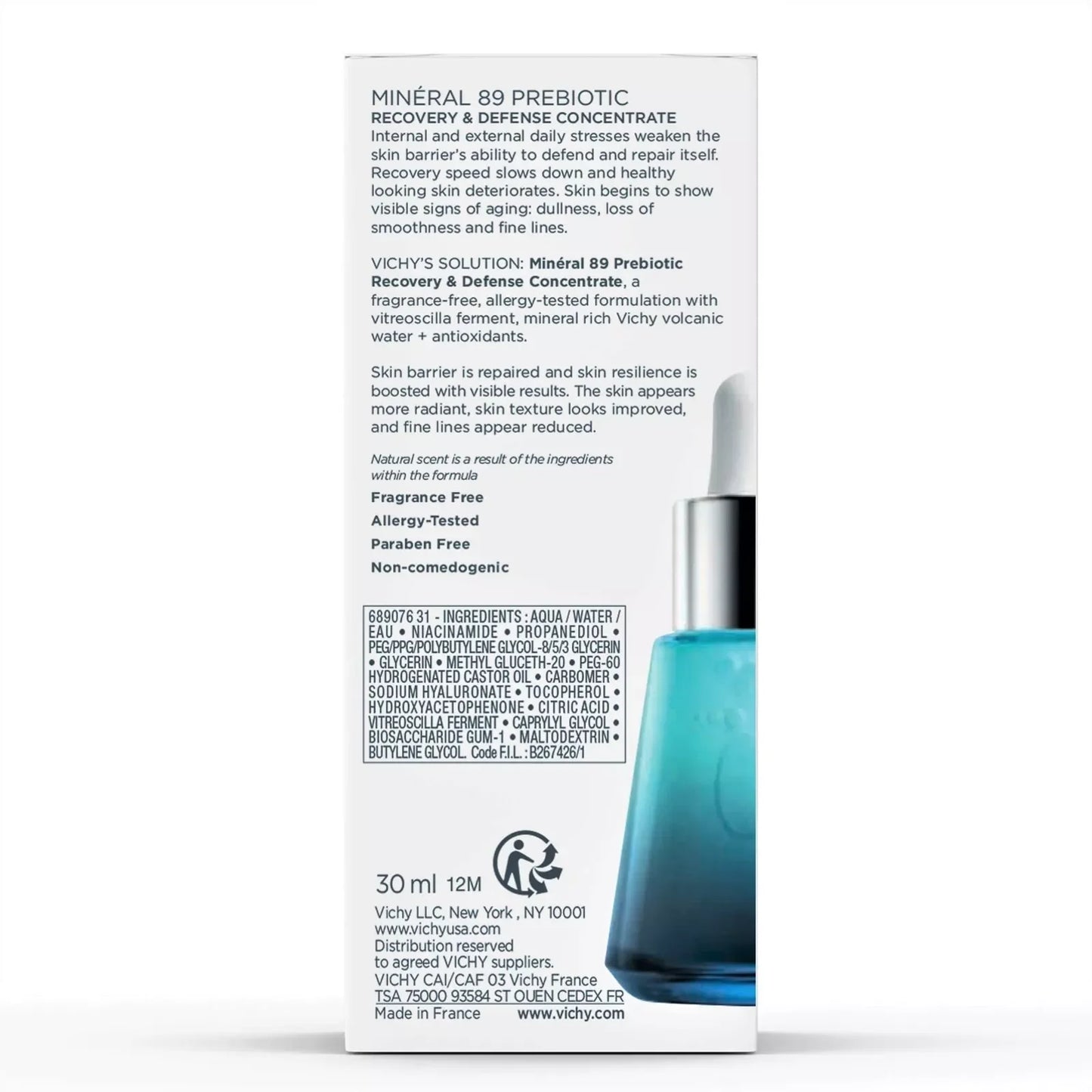 Vichy Mineral 89 Prebiotic Recovery & Defense Face Serum - 30ml - Exotic Pro