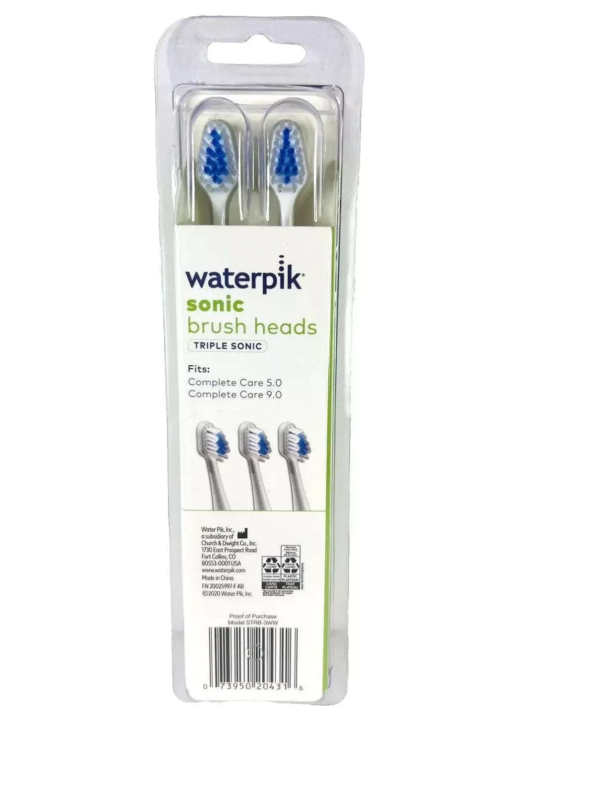 Waterpik Triple Sonic® / Complete Care 5.0 Replacement Toothbrush Heads (3-Pack) - White - Exotic Pro