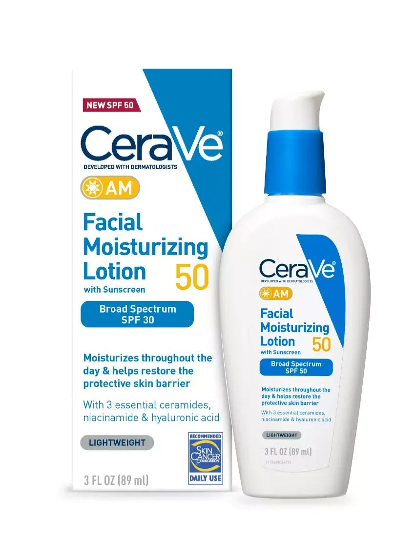 CeraVe AM Facial Moisturizing Lotion SPF 50, 3 oz - Exotic Pro