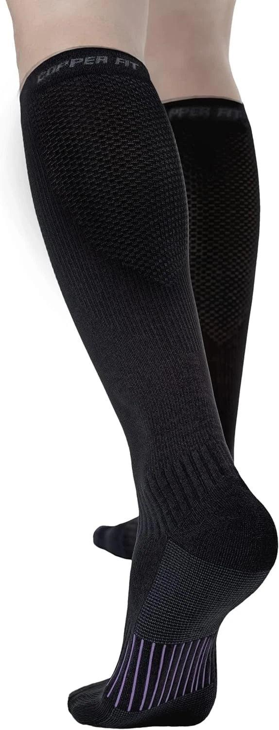Copper Fit Moisturizing Knee-High Compression Socks Black S/M Unisex - Exotic Pro
