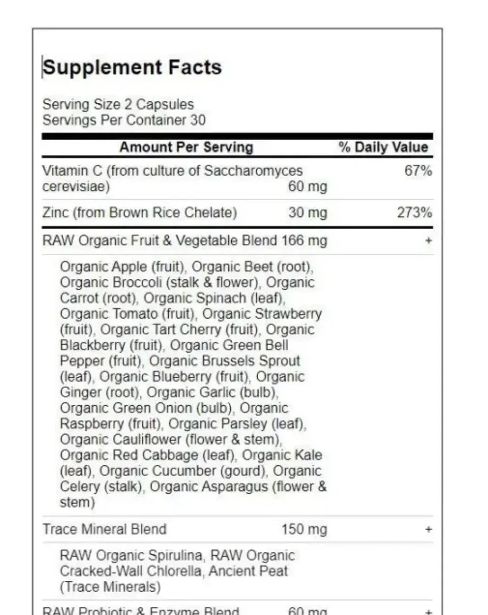 VITAMIN CODE RAW ZINC 60 VEGAN CAPSULES - Exotic Pro