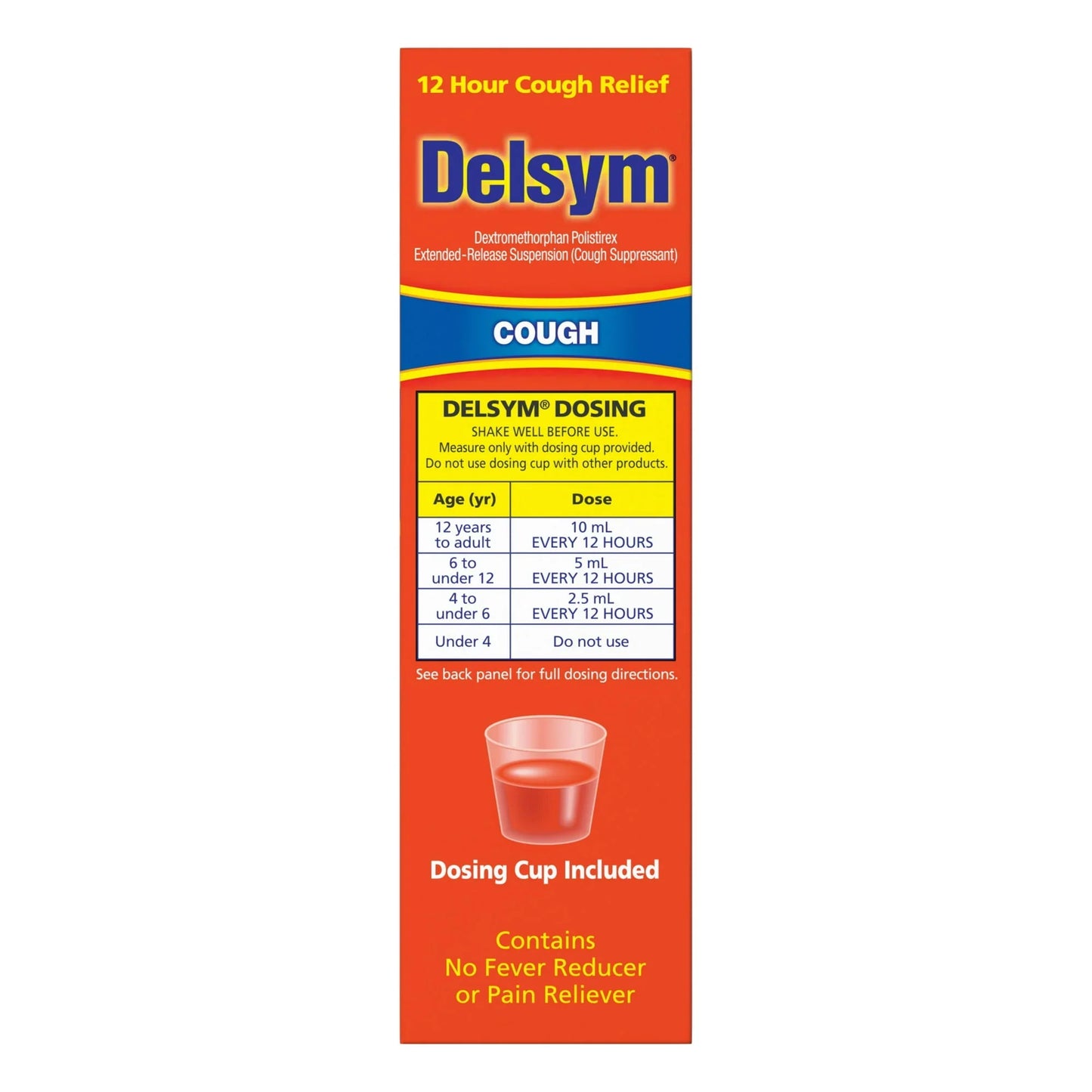 Delsym 12 Hour Cough Relief Liquid for Adults, Orange Flavor, 5 fl oz - Exotic Pro