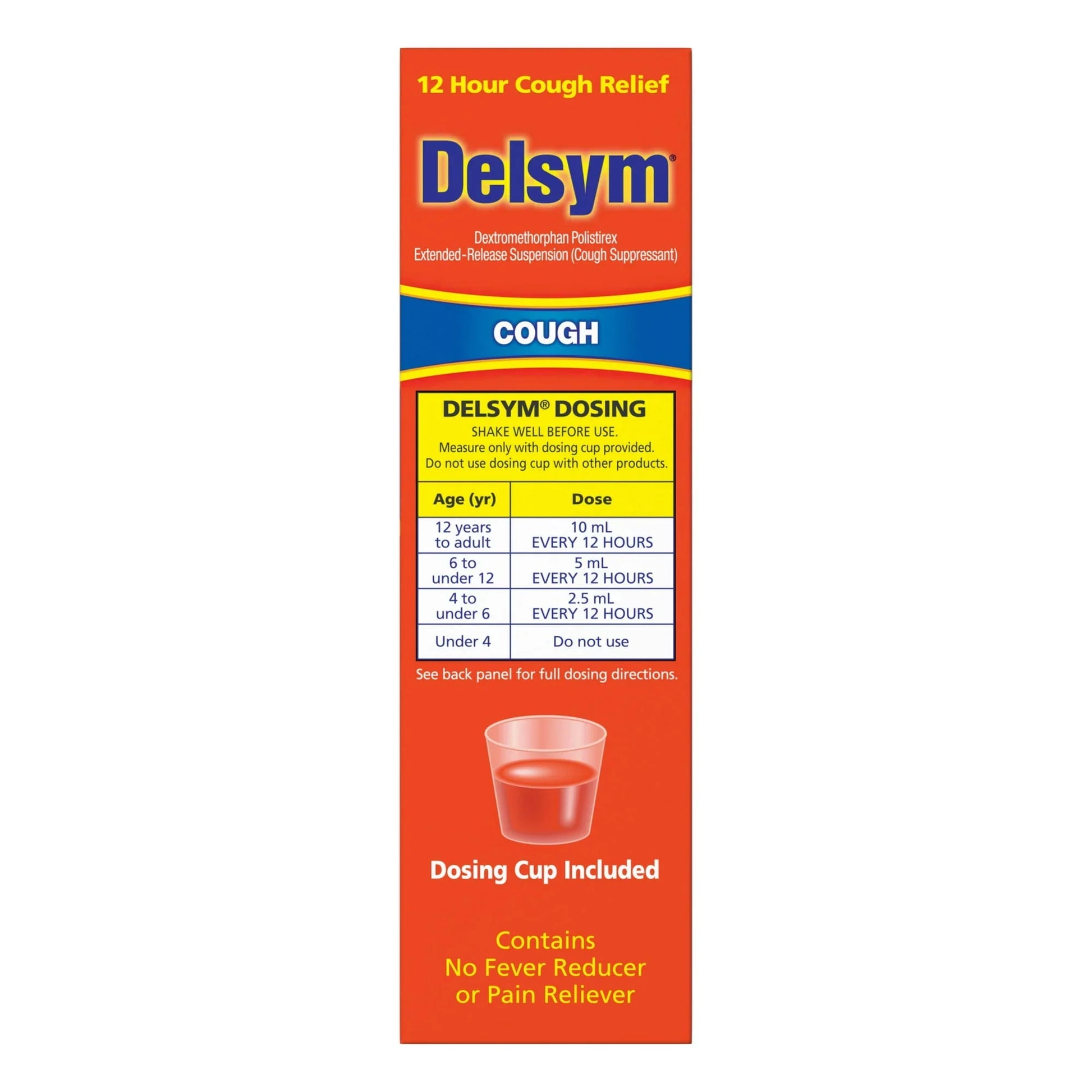 Delsym 12 Hour Cough Relief Liquid for Adults, Orange Flavor, 5 fl oz - Exotic Pro