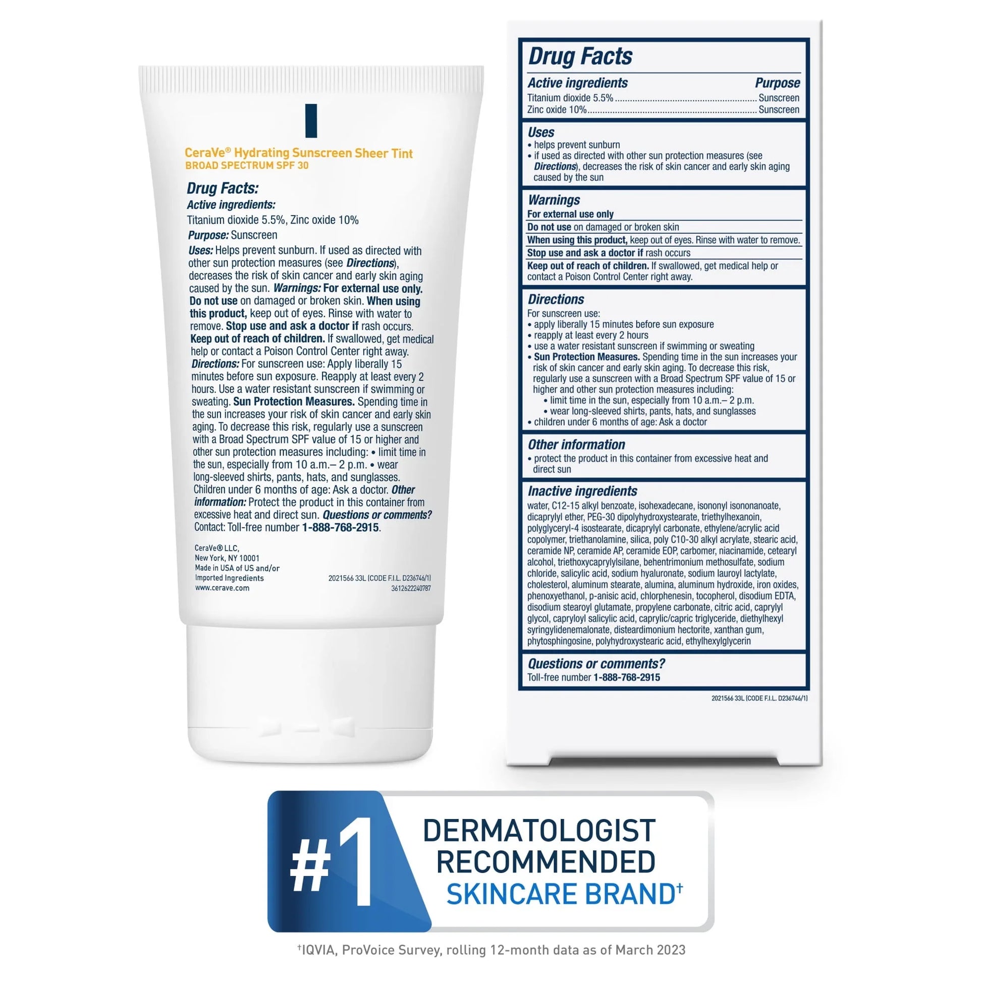 CeraVe Tinted Hydrating Mineral Sunscreen SPF 30 – Face Lotion, 1.7 oz - Exotic Pro