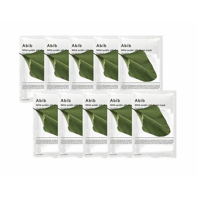Abib Mild Acidic pH Sheet Mask Heartleaf Fit 30ml, 10pcs - Exotic Pro