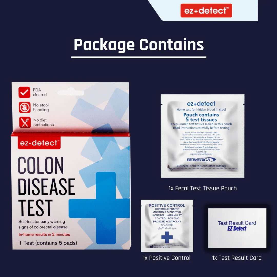 EZ+Detect Colon Disease Test - FDA-Cleared In-Home Colorectal Screening Kit - Exotic Pro