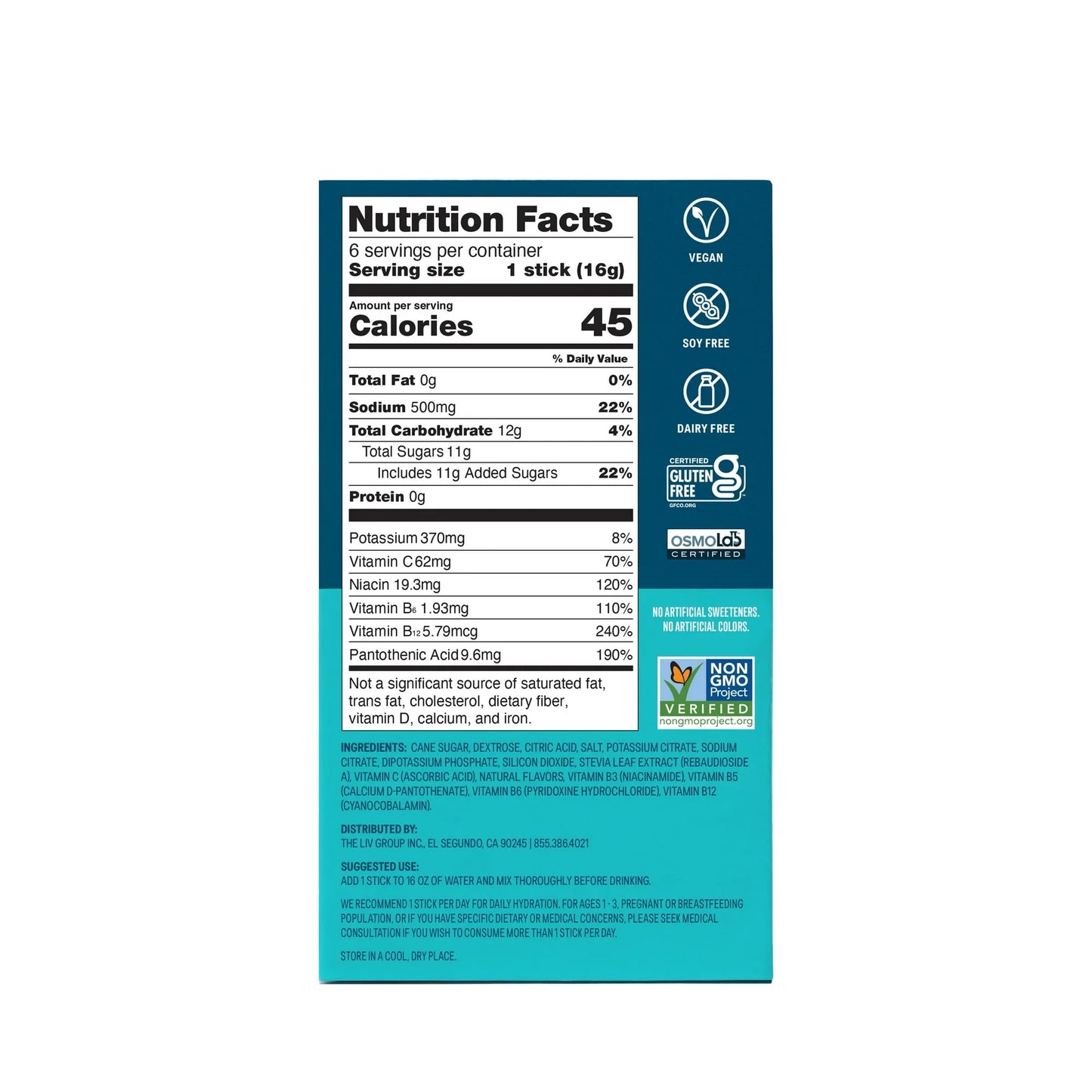 Liquid I.V. Hydration Multiplier Powder, Tropical Punch, 6 Ct Packets - Exotic Pro