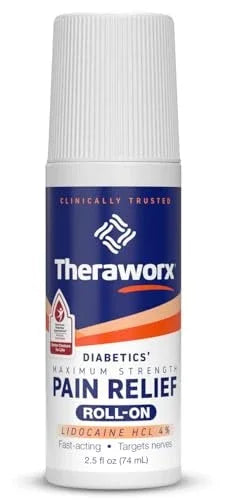 Theraworx Diabetics Pain Relief Roll-On – Targeted Relief, 2.5 oz - Exotic Pro
