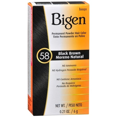 Bigen Permanent Powder Hair Color – No. 58 Black Brown 0.21 oz
