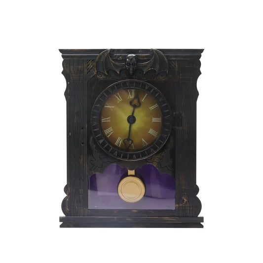 Spooky Village Animated Halloween Clock with Sound – Tabletop Decor - Exotic Pro