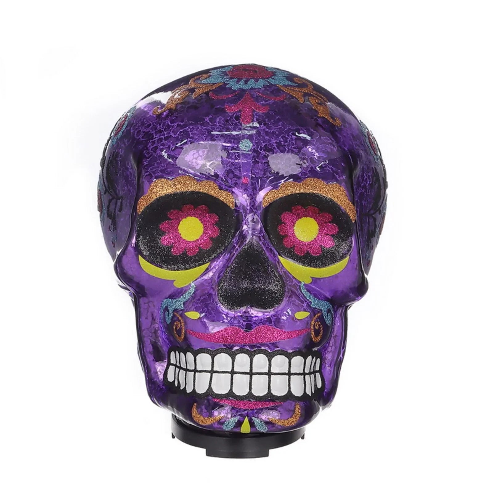 Spooky Village Light-Up Glass Skull, 1 Ct – Assorted Halloween Designs - Exotic Pro