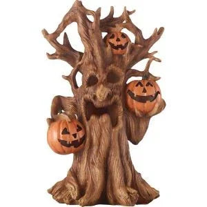 Spooky Village Lighted Haunted Resin Tree Halloween Decor – 11.75in - Exotic Pro
