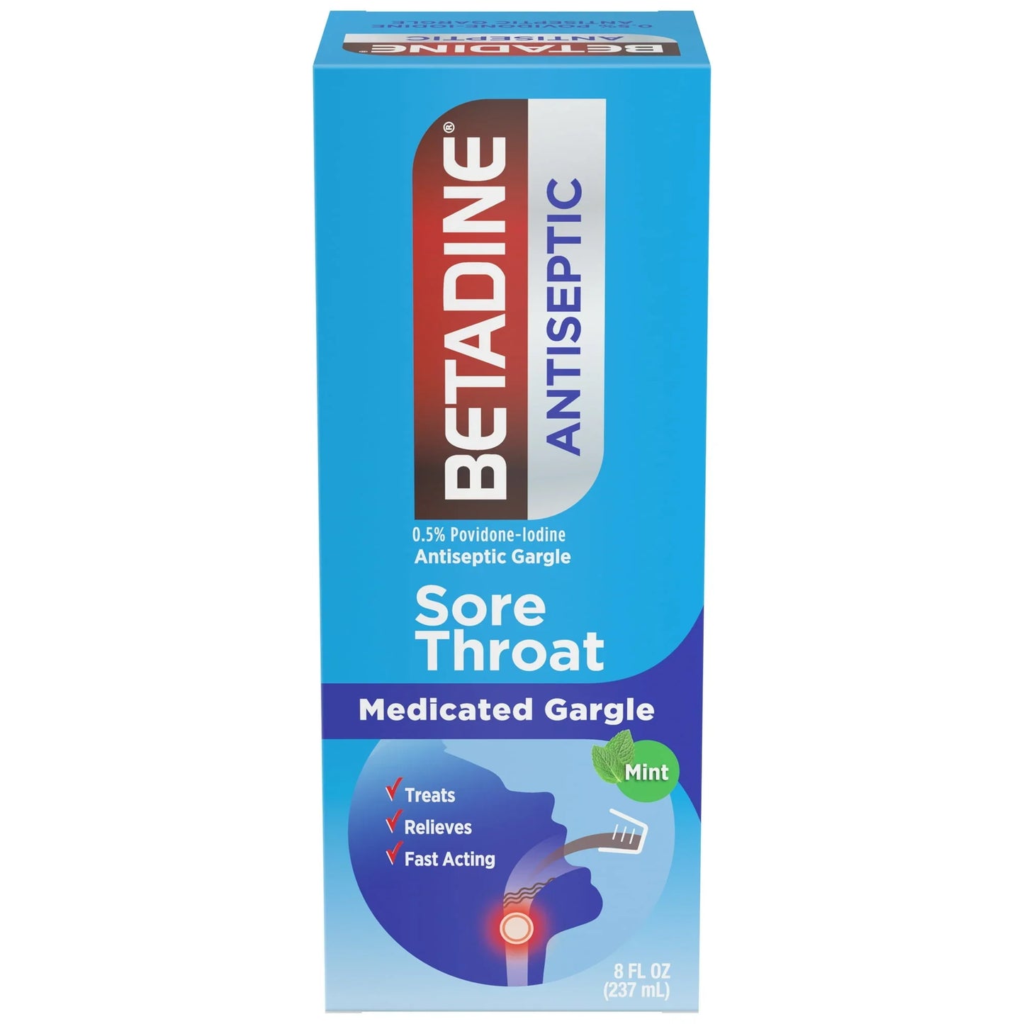 Betadine Sore Throat Antiseptic Gargle - 8 fl oz - Exotic Pro