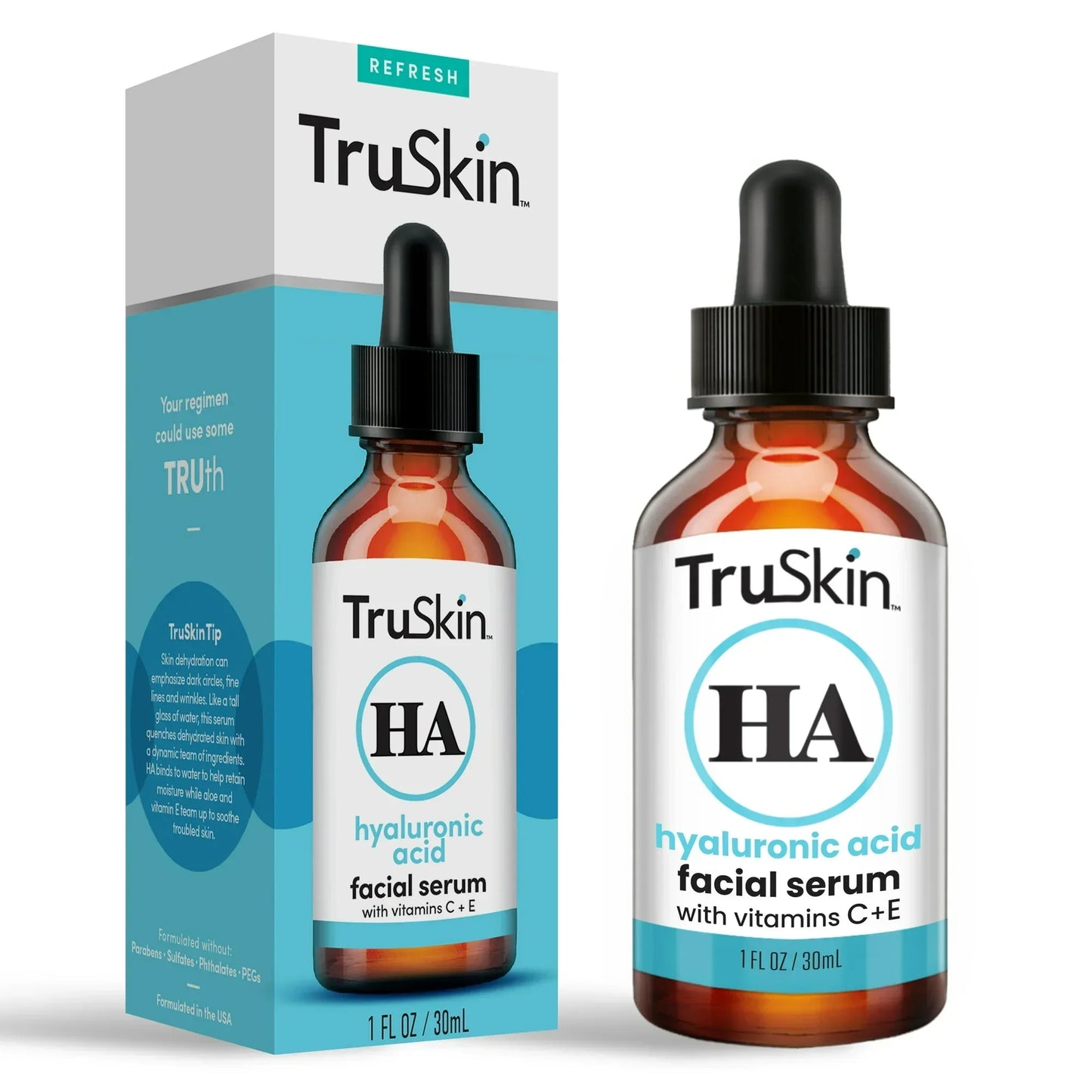 TruSkin Hyaluronic Acid Serum for Face, Hydrating Facial Serum, All Skin Types, 1 fl oz (Copy) - Exotic Pro