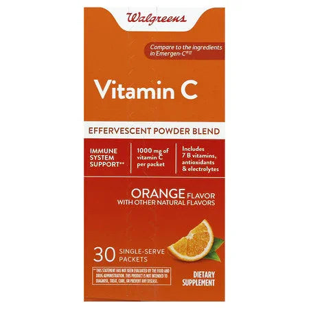 Walgreens Vitamin C 1000mg Immune Support – 30 Single-Serve Packets - Exotic Pro