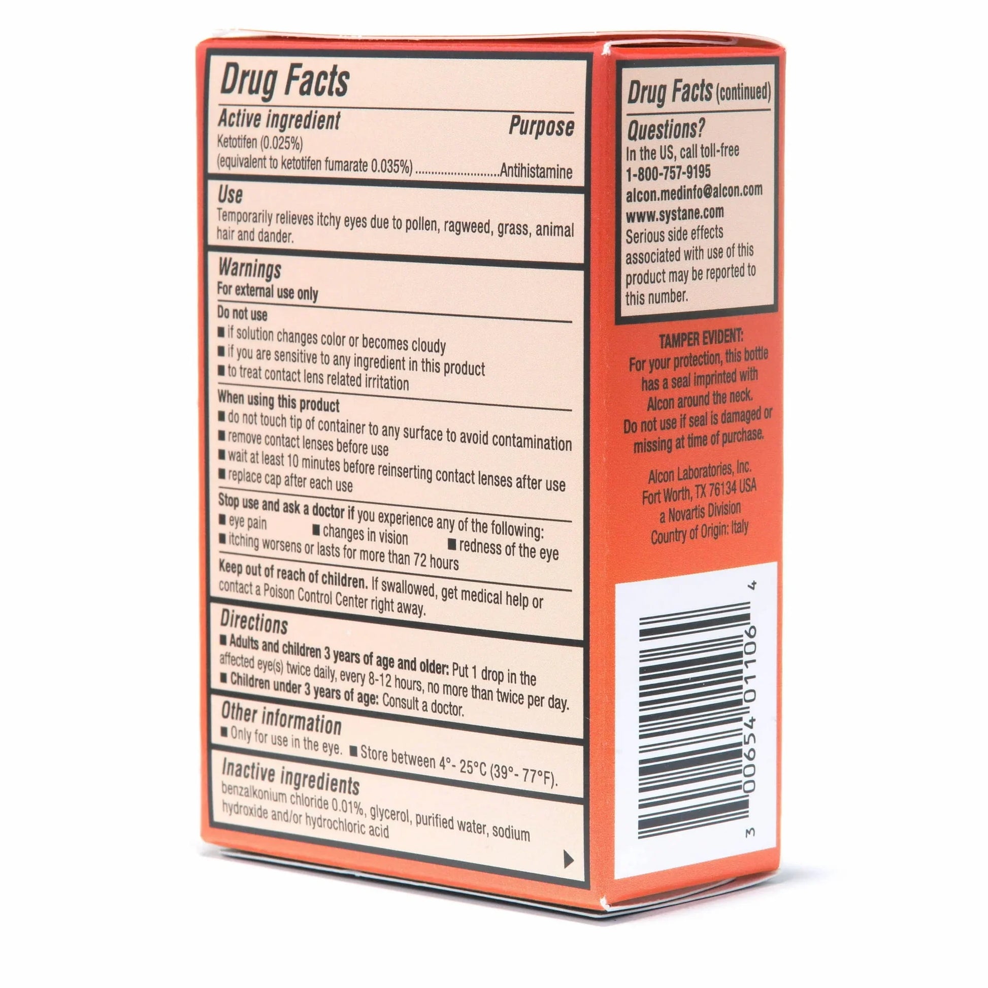 Systane Zaditor Antihistamine Eye Drops 10mL – Allergy Itch Relief - Exotic Pro