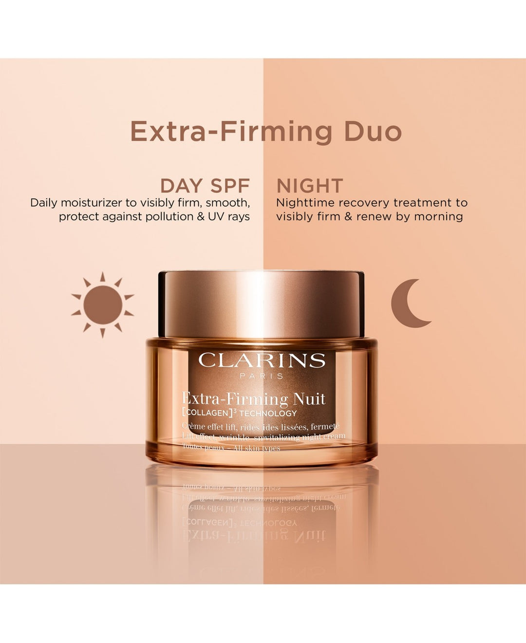 Clarins Extra-Firming Day SPF15 Refillable Moisturizer – Collagen Polypeptide + Niacinamide 1.7 oz