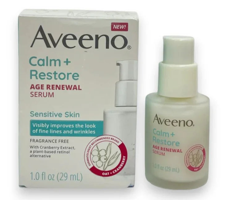 Aveeno Calm + Restore Age Renewal Anti-Aging Face Serum | 1.0 fl. oz - Exotic Pro