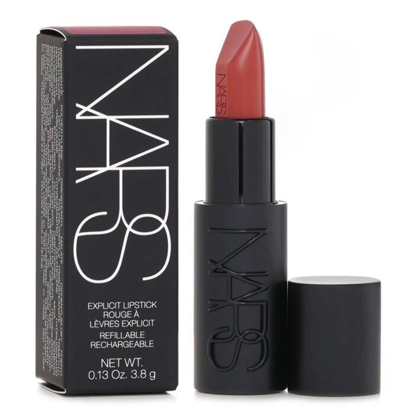 NARS Explicit Lipstick - 885 No Rules | Bright Coral Satin 3.8g - Exotic Pro