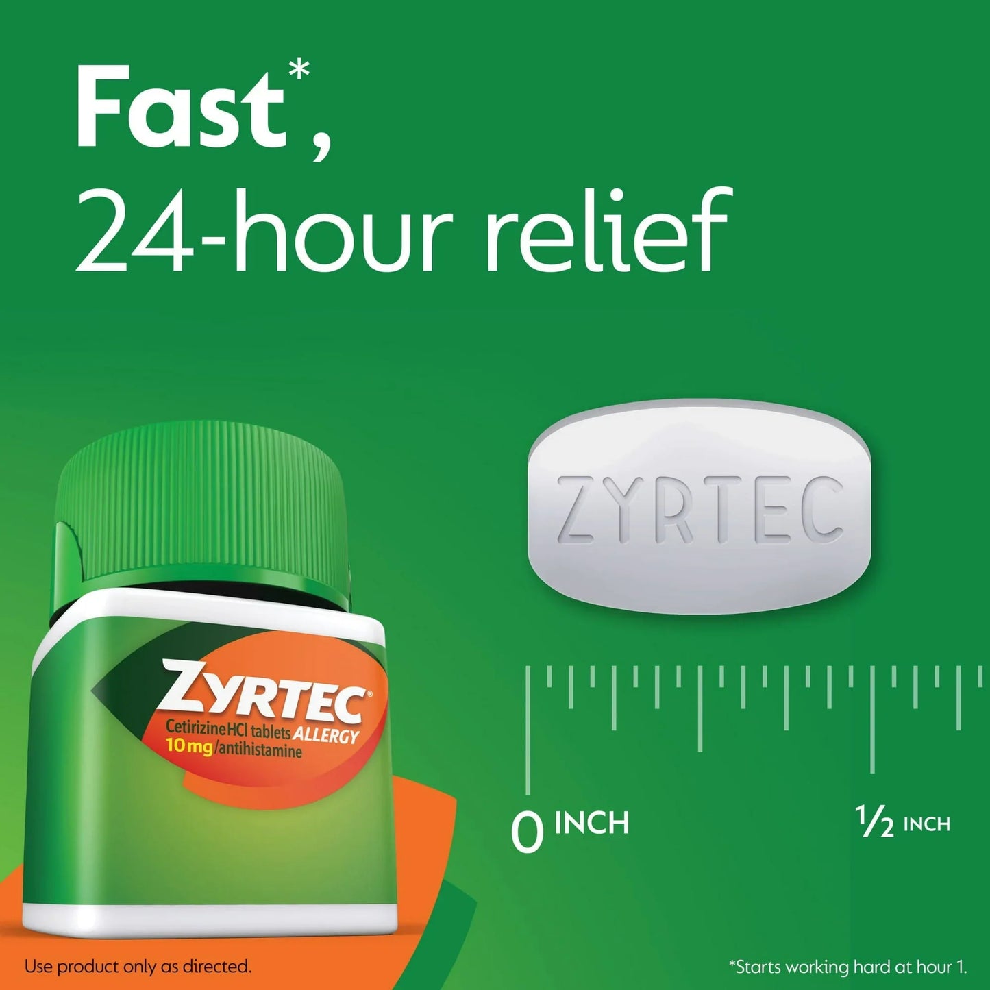 Zyrtec 24-Hour Allergy Relief Tablets, 10mg Cetirizine HCl, 90 Ct - Exotic Pro