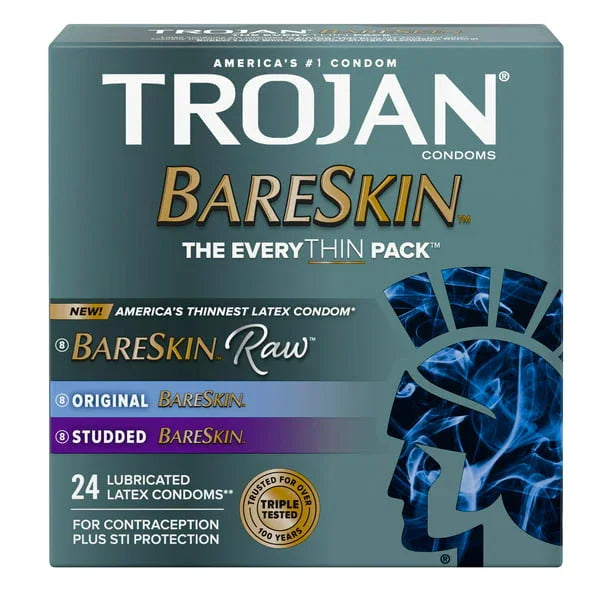Trojan Condom Bareskin The EveryTHIN Pack 24CT - Exotic Pro