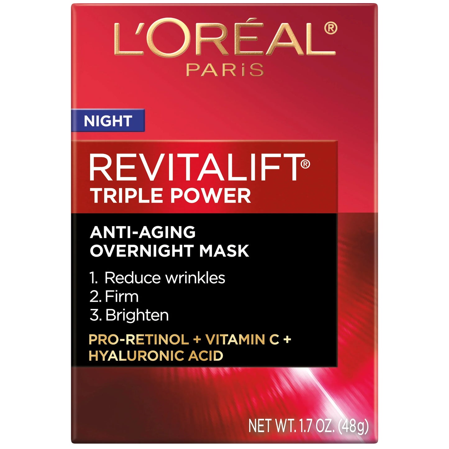 L'Oreal Paris Revitalift Triple Power Anti Aging Overnight Mask, 1.7 oz - Exotic Pro