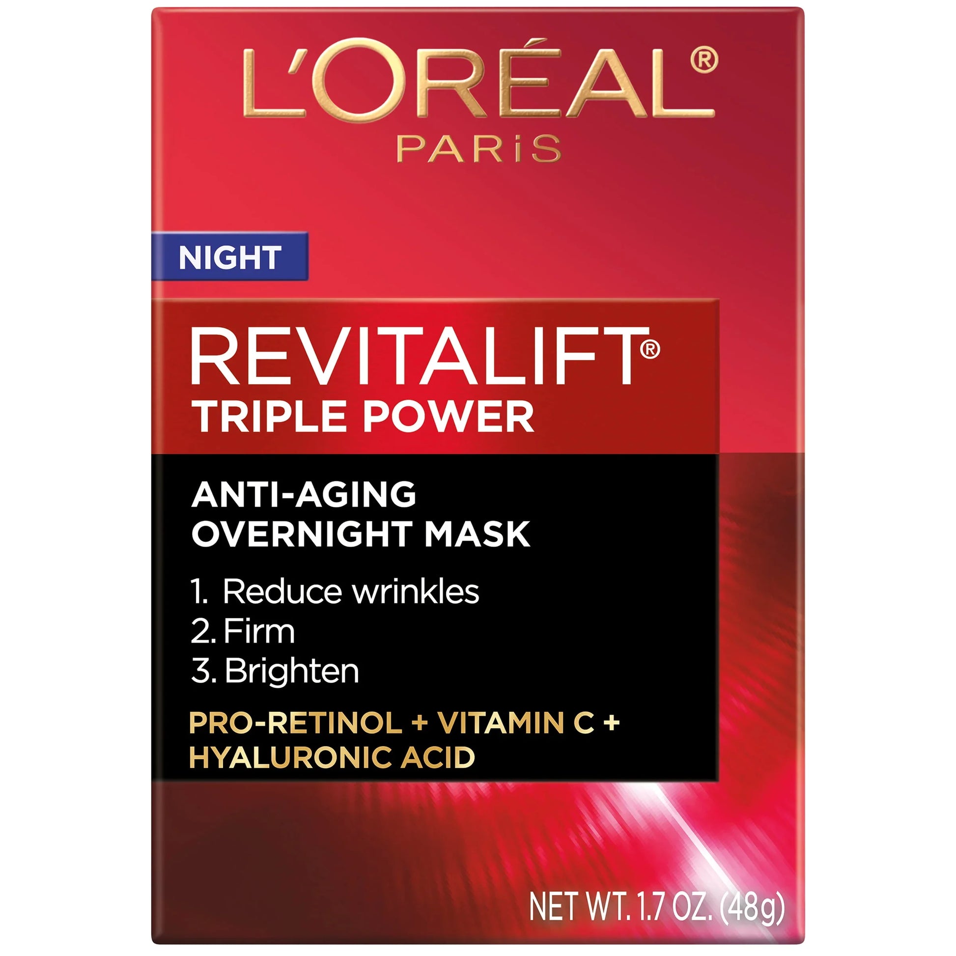 L'Oreal Paris Revitalift Triple Power Anti Aging Overnight Mask, 1.7 oz - Exotic Pro