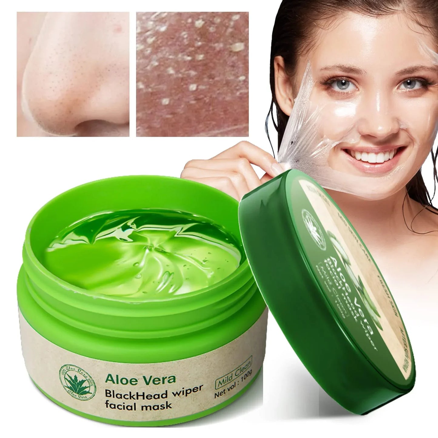 Aloe Vera Blackhead Wiper Facial Mask Mild Clean 100g - Exotic Pro