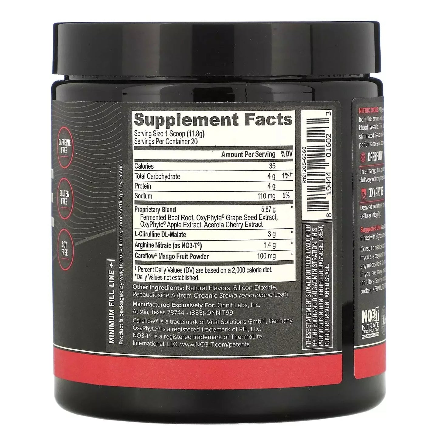 Onnit Total Nitric Oxide Supplement Harvest Fruit Flavor | 8.32 oz (236 g) - Exotic Pro