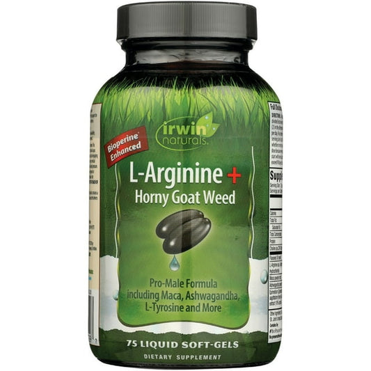 Irwin Naturals L-Arginine + Horny Goat Weed 75 Sgels