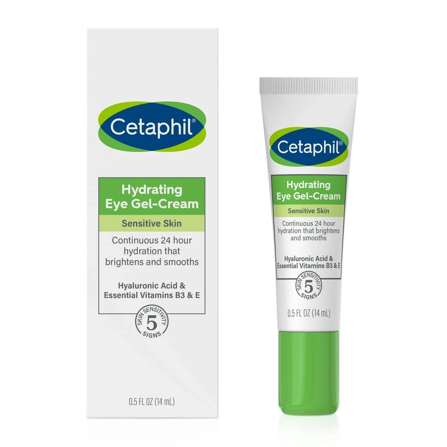 Cetaphil Hydrating Eye Gel-Cream With Hyaluronic Acid, 0.5 oz, Brightens & Smooths Under Eyes - Exotic Pro