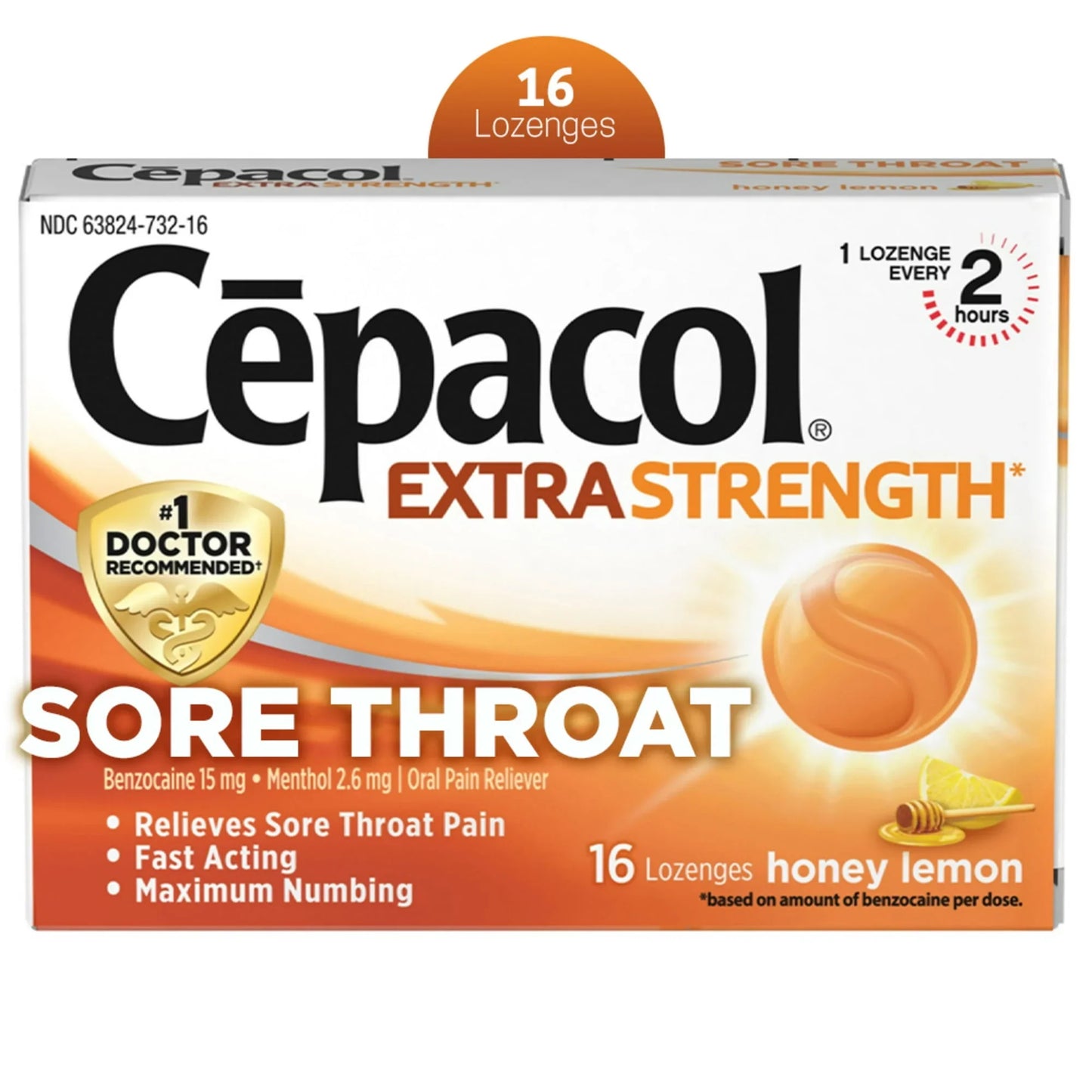 Cepacol Extra Strength Sore Throat Lozenges, Honey Lemon, 16 Ct - Exotic Pro