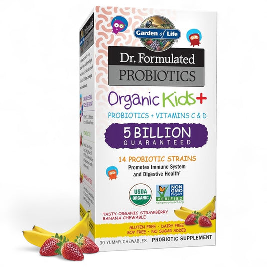 Garden of Life Organic Kids+ Probiotics - Strawberry Banana, 30 Chewables