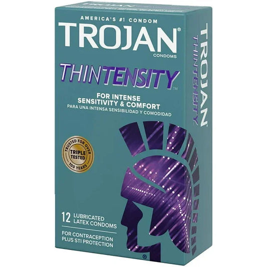 TROJAN Lubricated Latex Condoms, Thintensity UltraSmooth 12 ea - Exotic Pro
