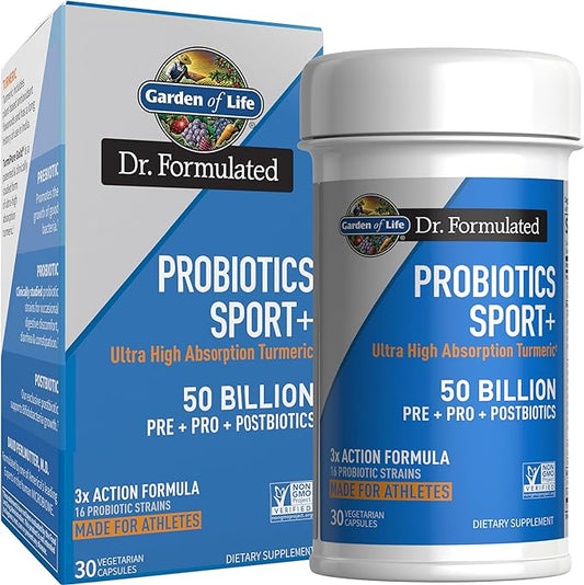 Garden of Life Sport Probiotics - 50 Billion CFU, Turmeric, 30 Capsules