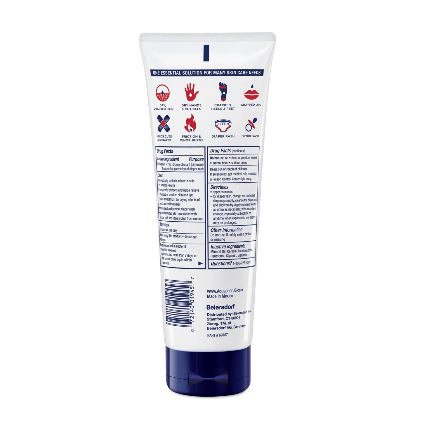 Aquaphor Healing Ointment Advanced Therapy for Dry Skin Relief, 7 oz - Exotic Pro