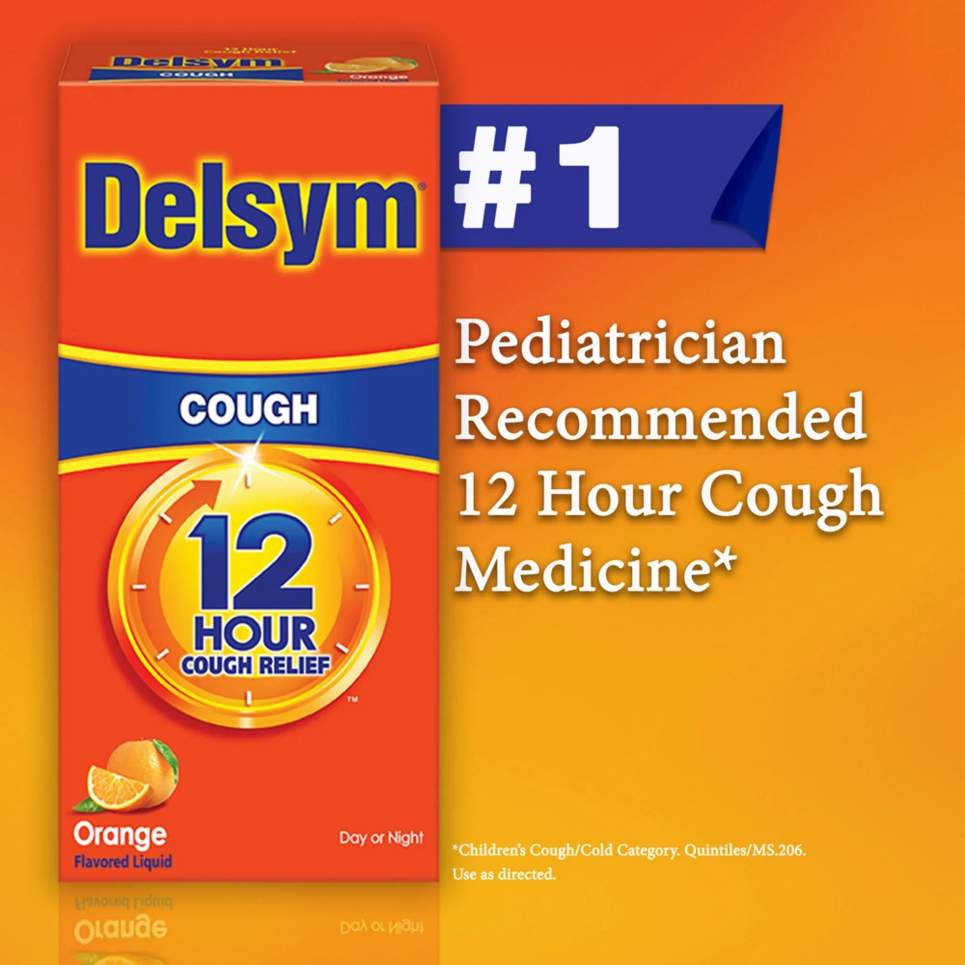Delsym 12 Hour Cough Relief Liquid for Adults, Orange Flavor, 5 fl oz - Exotic Pro