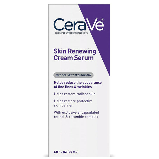 CeraVe Skin Renewing Retinol Face Serum with Niacinamide & Hyaluronic Acid for All Skin Types, 1 fl oz