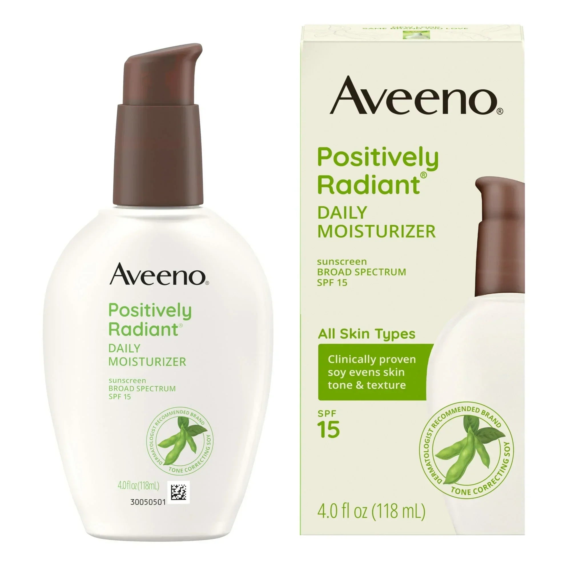 Aveeno Positively Radiant Daily Face Moisturizer with SPF 15, 4 oz - Exotic Pro