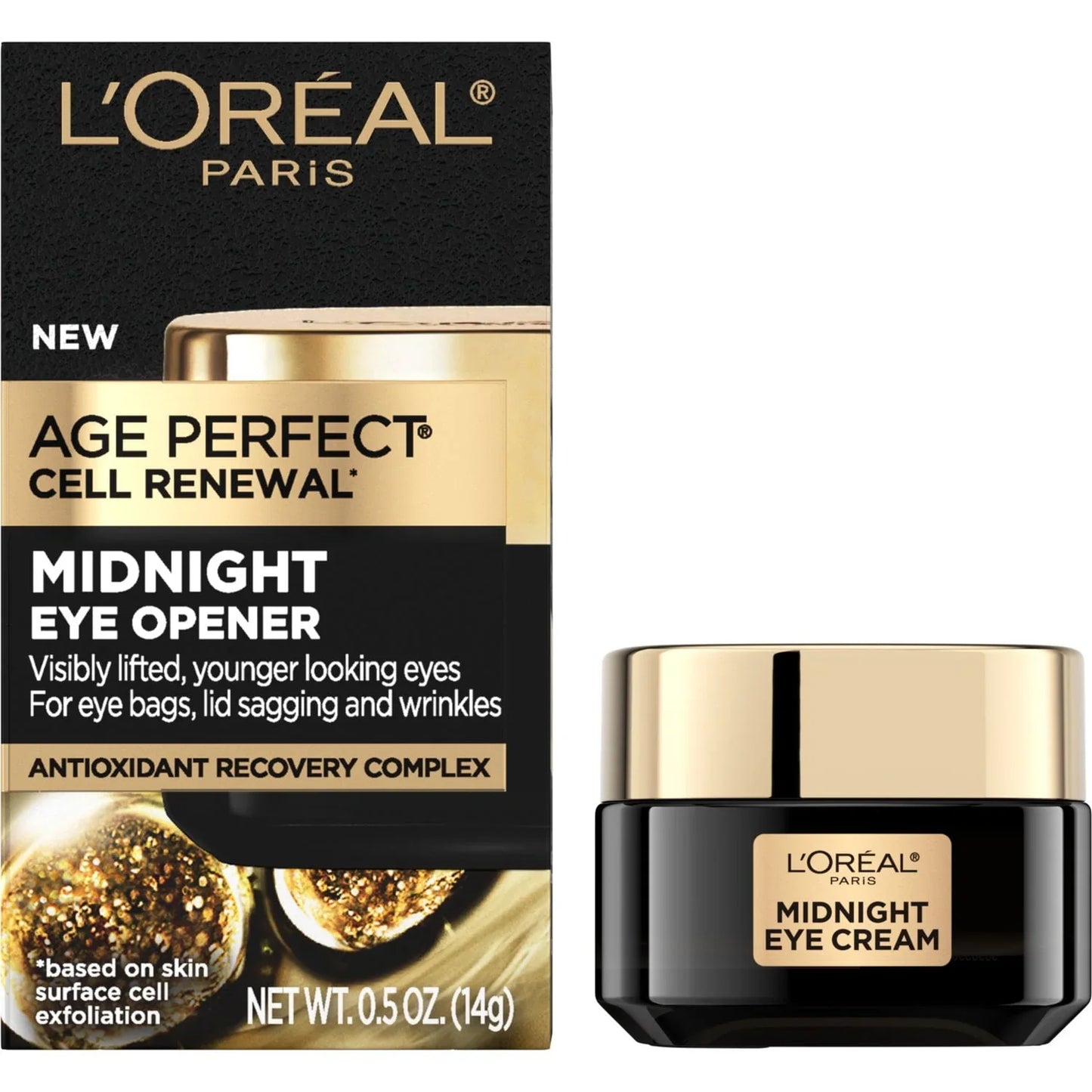 L'Oreal Paris Age Perfect Cell Renewal Midnight Eye Cream, Antioxidants, 0.5 fl oz - Exotic Pro