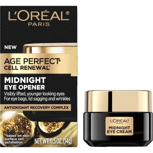 L'Oreal Paris Age Perfect Cell Renewal Midnight Eye Cream, Antioxidants, 0.5 fl oz - Exotic Pro