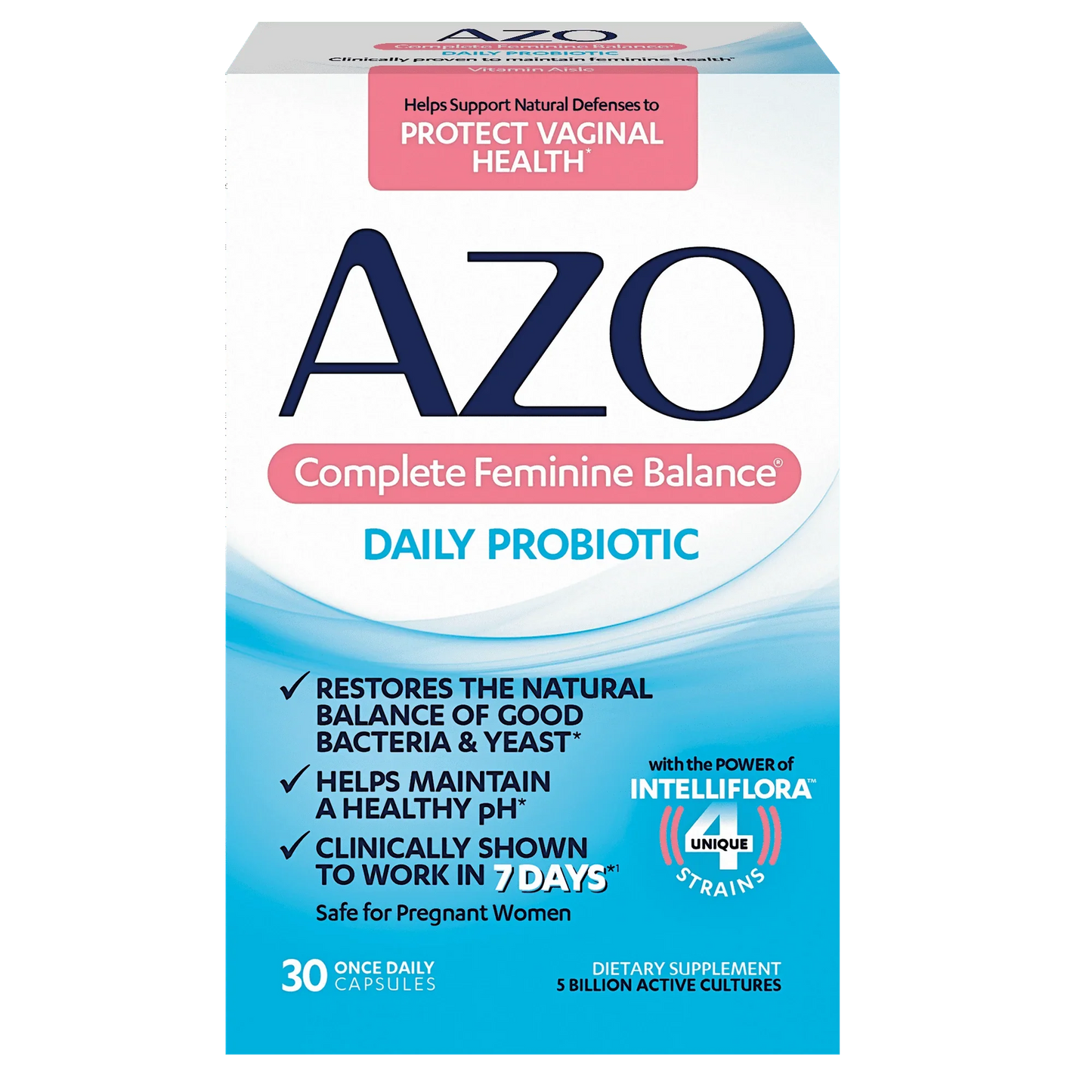 AZO Complete Feminine Balance – Daily Vaginal Probiotic, 30 Count - Exotic Pro