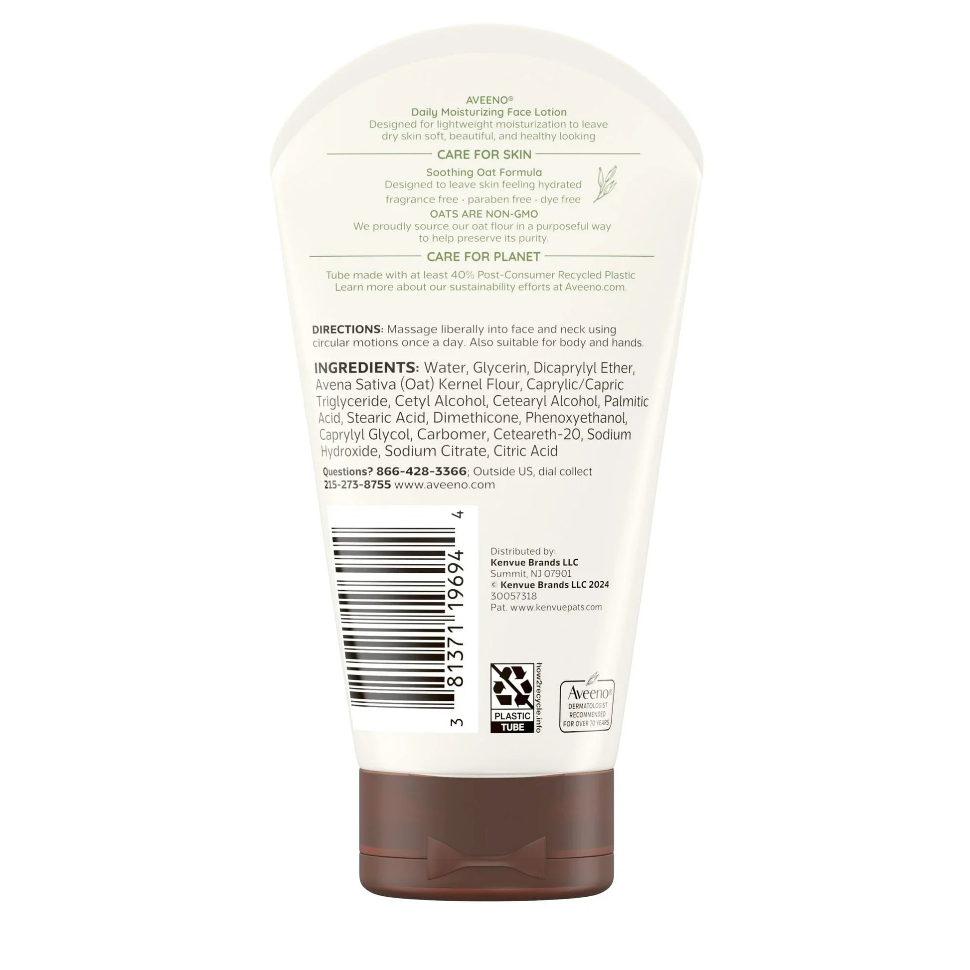 Aveeno Daily Moisturizing Face Lotion with Oat, Dry Skin Relief, 5 oz - Exotic Pro