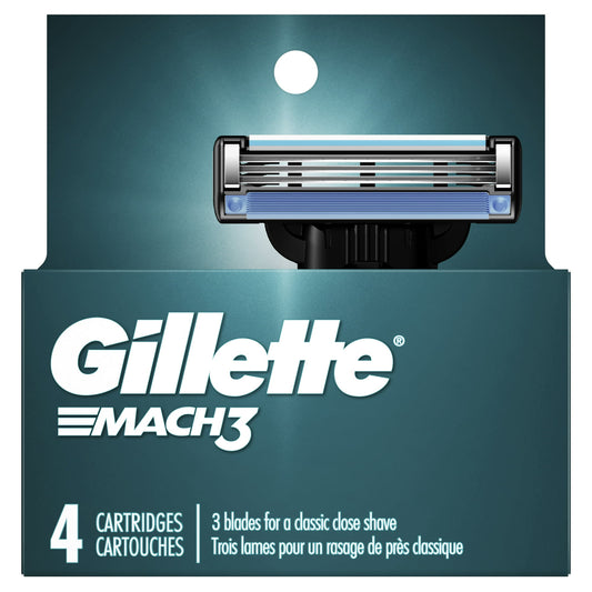 Gillette Mach3 Razor Refills for Men - 4 Razor Blade Refills