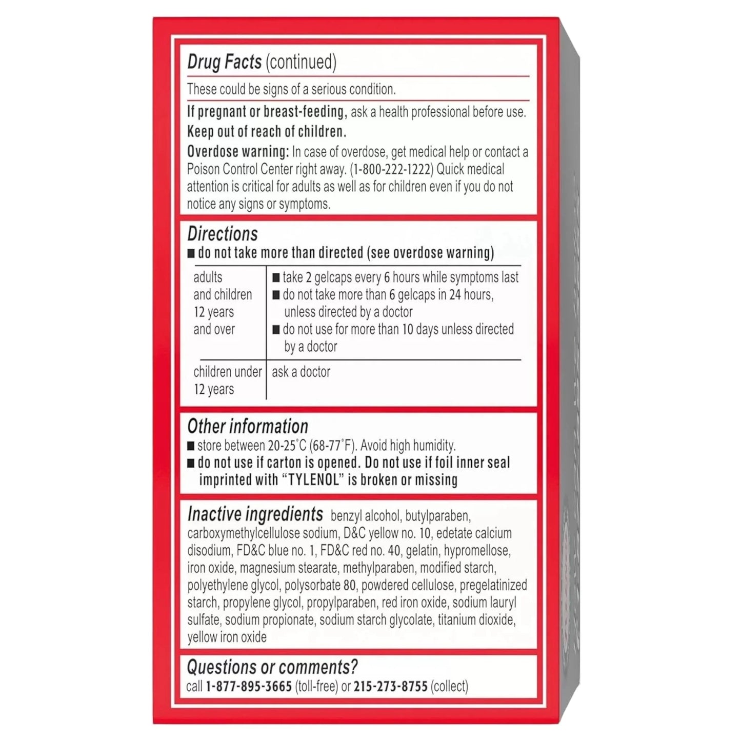 Tylenol Extra Strength Acetaminophen Rapid Release Gels, 100 Gelcaps - Exotic Pro